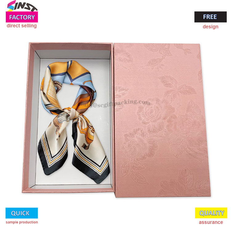 Pink Sky Silk Silk Guarf လက်ဆောင်သေတ္တာ - နှလုံးသားကိုအခမ်းအနားကိုထည့်ပေါင်းခြင်း