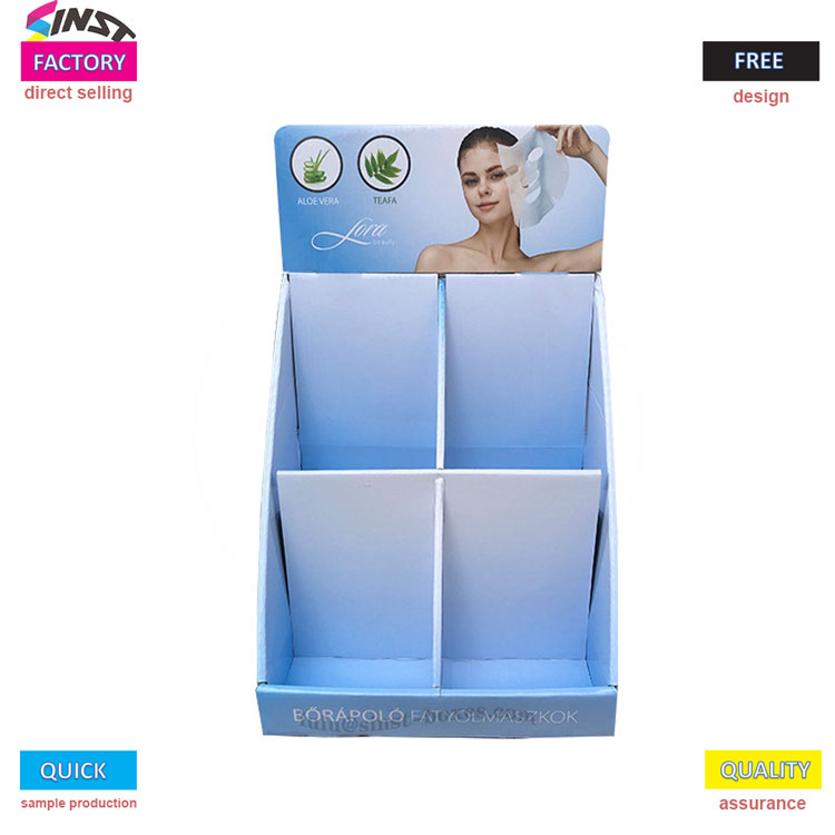 4 Pocket Facial Mask ကတ်ထူပြားကောင်တာ Display Stand