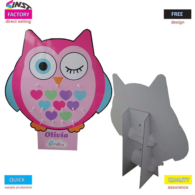 Owl Peg Cardboard Display Stand Toy Bag Keychain စာရေးကိရိယာ ချိတ်များ